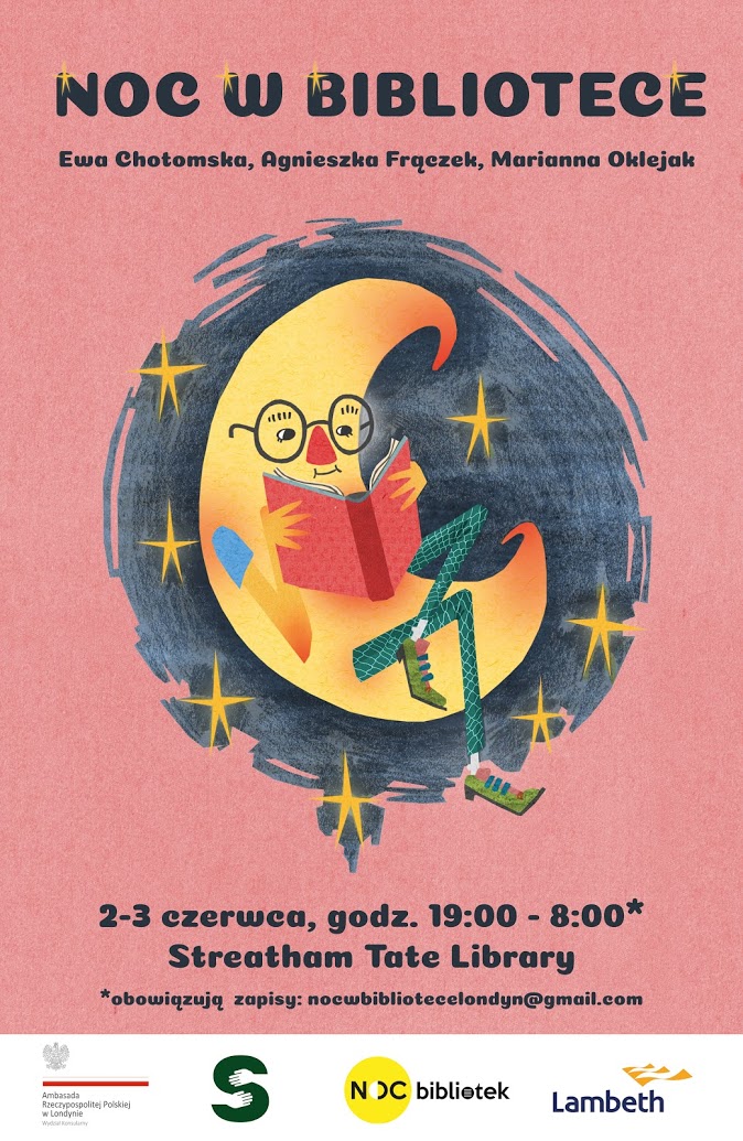 noc w blibliotece plakat